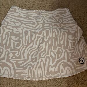 Vuori Beige and White Maze Patterned Skirt